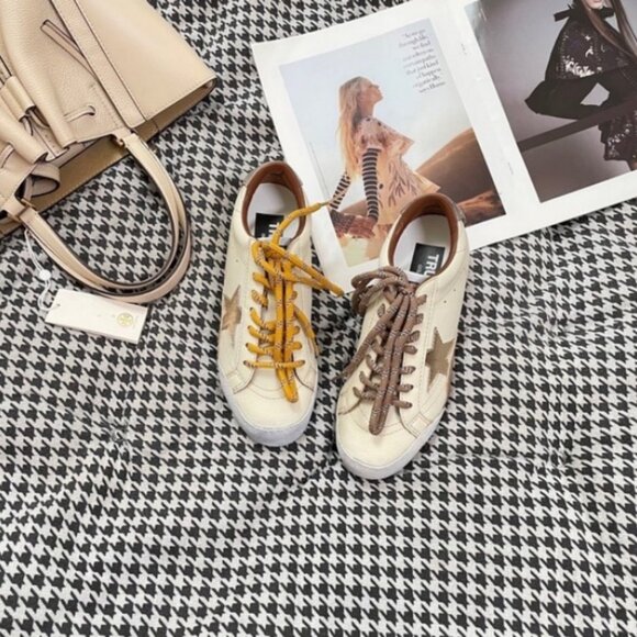 Contemporary Golden Goose Sneakers - Brown & Yellow Lace Options - Picture 5 of 9